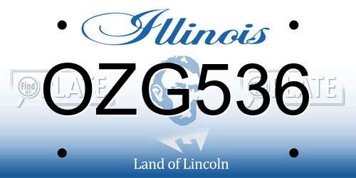 OZG536 Illinois License Plate