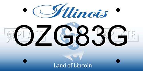 OZG83G Illinois License Plate