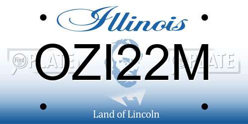 OZI22M Illinois License Plate