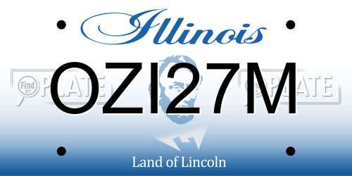 OZI27M Illinois License Plate