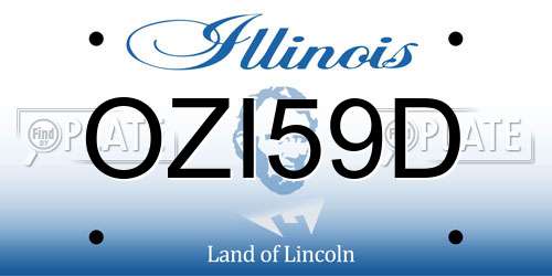 OZI59D Illinois License Plate