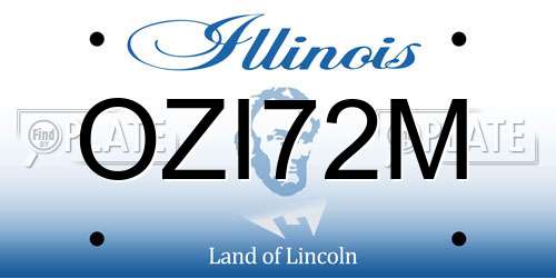 OZI72M Illinois License Plate