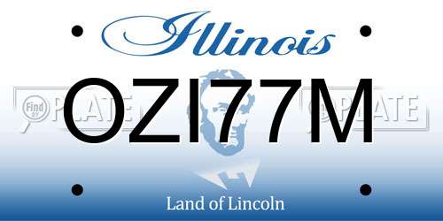OZI77M Illinois License Plate