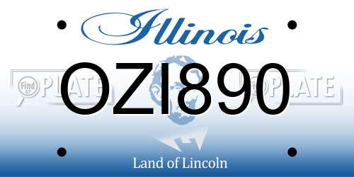 OZI890 Illinois License Plate