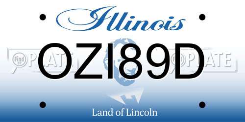 OZI89D Illinois License Plate