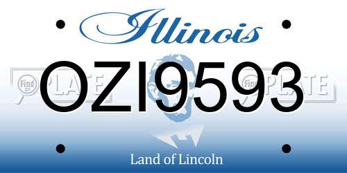 OZI9593 Illinois License Plate