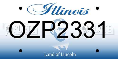 OZP2331 Illinois License Plate