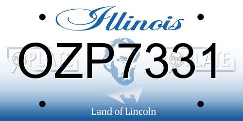 OZP7331 Illinois License Plate