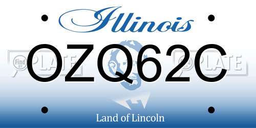 OZQ62C Illinois License Plate