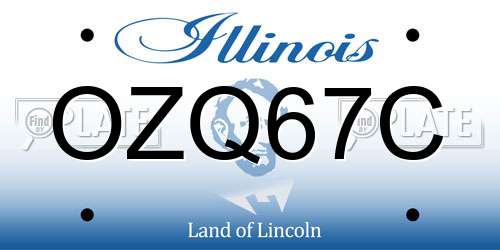 OZQ67C Illinois License Plate