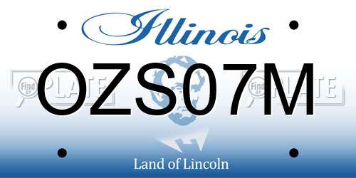 OZS07M Illinois License Plate