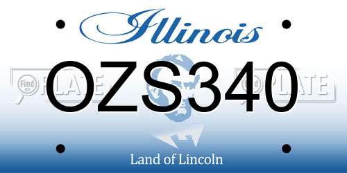 OZS340 Illinois License Plate