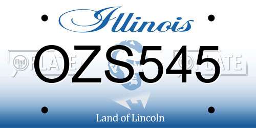 OZS545 Illinois License Plate