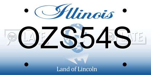 OZS54S Illinois License Plate