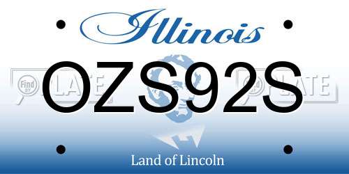 OZS92S Illinois License Plate