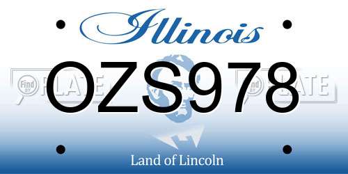 OZS978 Illinois License Plate