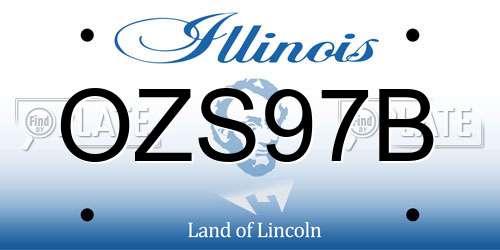 OZS97B Illinois License Plate