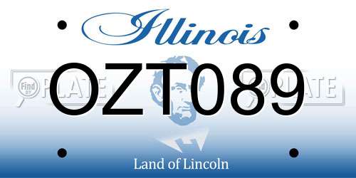 OZT089 Illinois License Plate