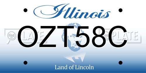 OZT58C Illinois License Plate