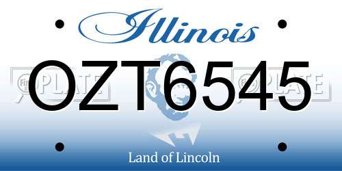 OZT6545 Illinois License Plate
