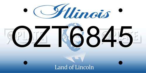 OZT6845 Illinois License Plate