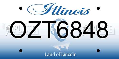 OZT6848 Illinois License Plate