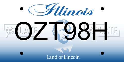 OZT98H Illinois License Plate