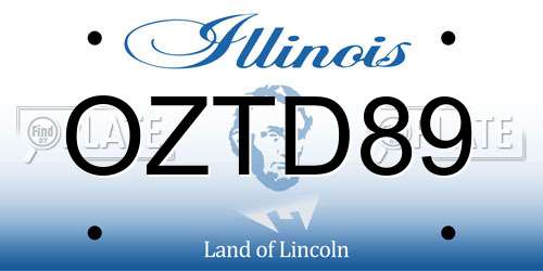 OZTD89 Illinois License Plate
