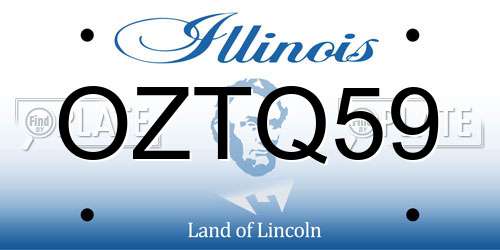 OZTQ59 Illinois License Plate