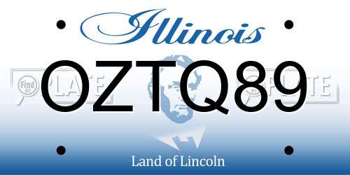 OZTQ89 Illinois License Plate
