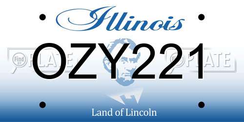 OZY221 Illinois License Plate