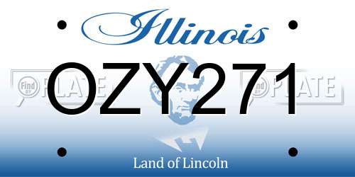 OZY271 Illinois License Plate