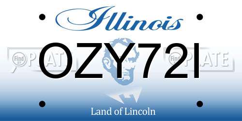 OZY72I Illinois License Plate