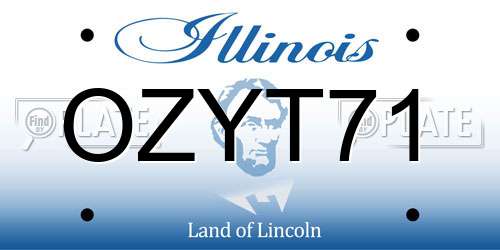 OZYT71 Illinois License Plate