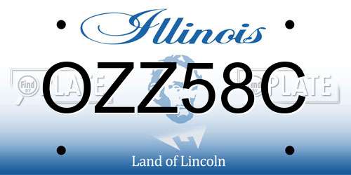 OZZ58C Illinois License Plate