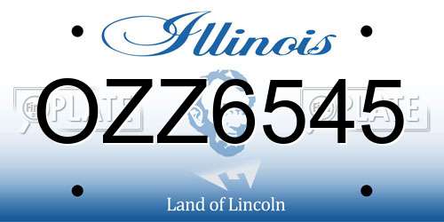 OZZ6545 Illinois License Plate