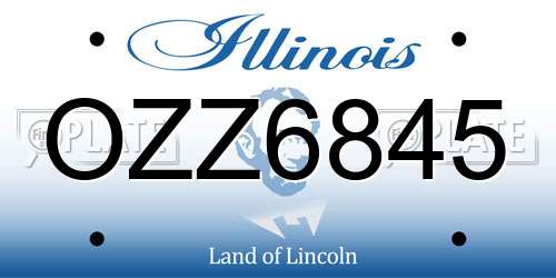 OZZ6845 Illinois License Plate