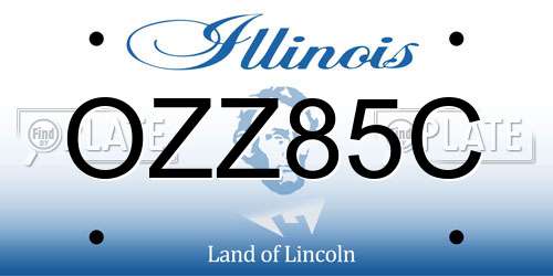 OZZ85C Illinois License Plate