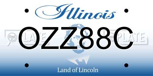 OZZ88C Illinois License Plate