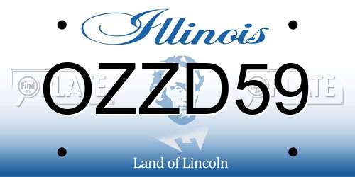 OZZD59 Illinois License Plate