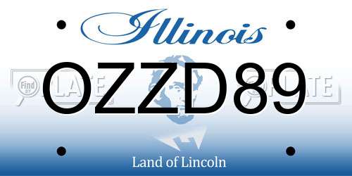 OZZD89 Illinois License Plate