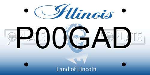 P00GAD Illinois License Plate