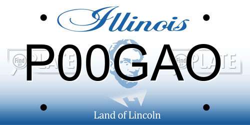 P00GAO Illinois License Plate