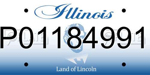 P01184991 Illinois License Plate