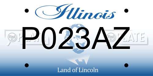 P023AZ Illinois License Plate