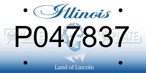 P047837 Illinois License Plate