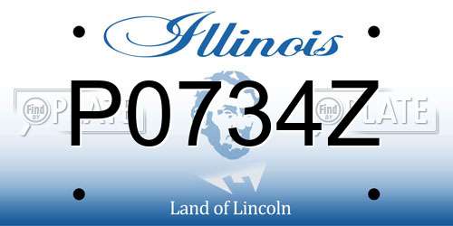 P0734Z Illinois License Plate