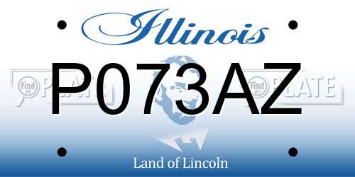 P073AZ Illinois License Plate