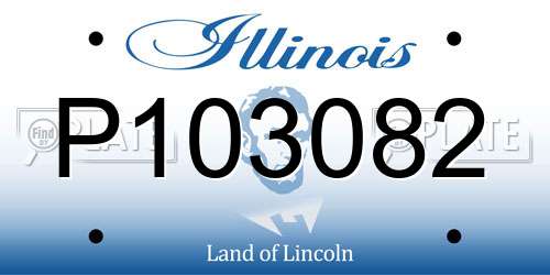 P103082 Illinois License Plate