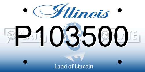 P103500 Illinois License Plate
